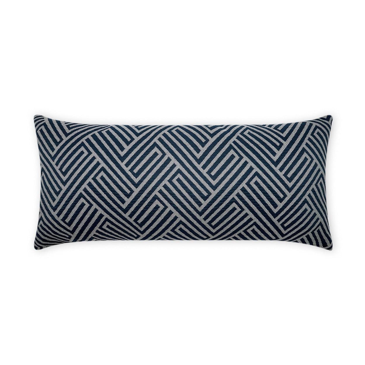 LOOMLAN Outdoor - Outdoor Mandros Lumbar Pillow - Navy - Outdoor Pillows