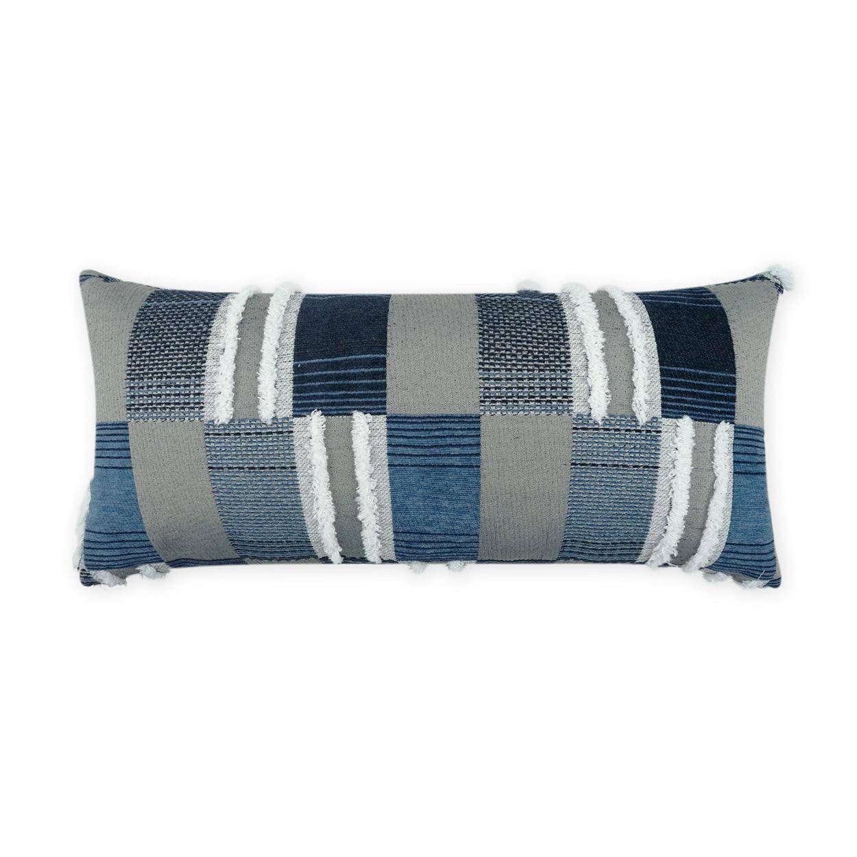 LOOMLAN Outdoor - Outdoor Mickey Lumbar Pillow - Indigo - Outdoor Pillows