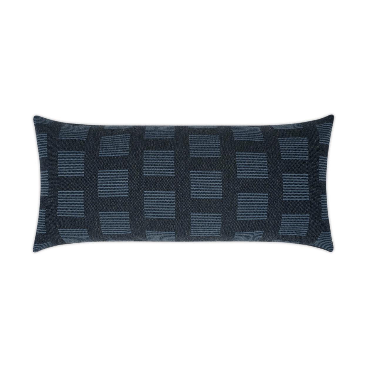 LOOMLAN Outdoor - Outdoor Novara Lumbar Pillow - Indigo - Outdoor Pillows