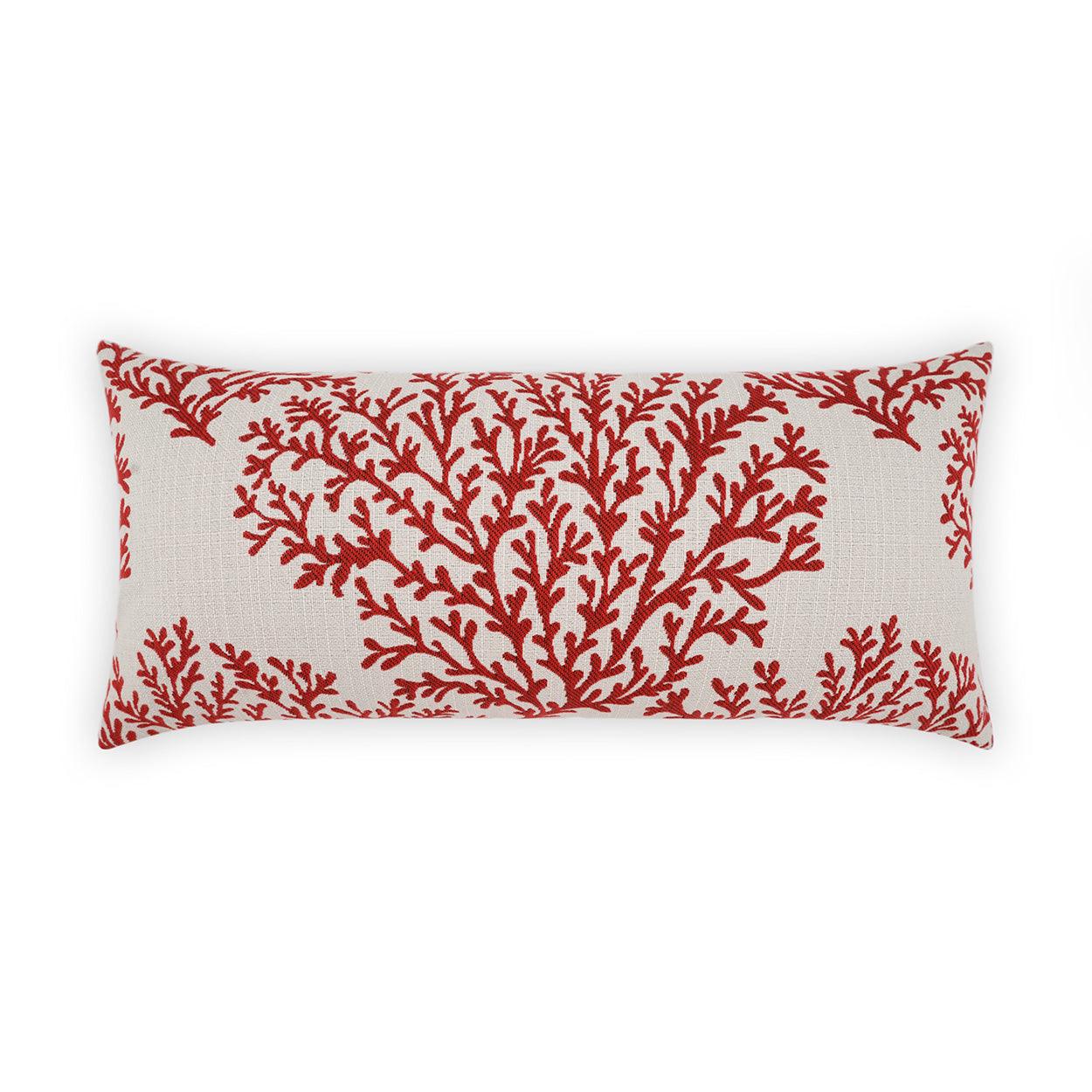 LOOMLAN Outdoor - Outdoor Peggy Lumbar Pillow - Red - Outdoor Pillows