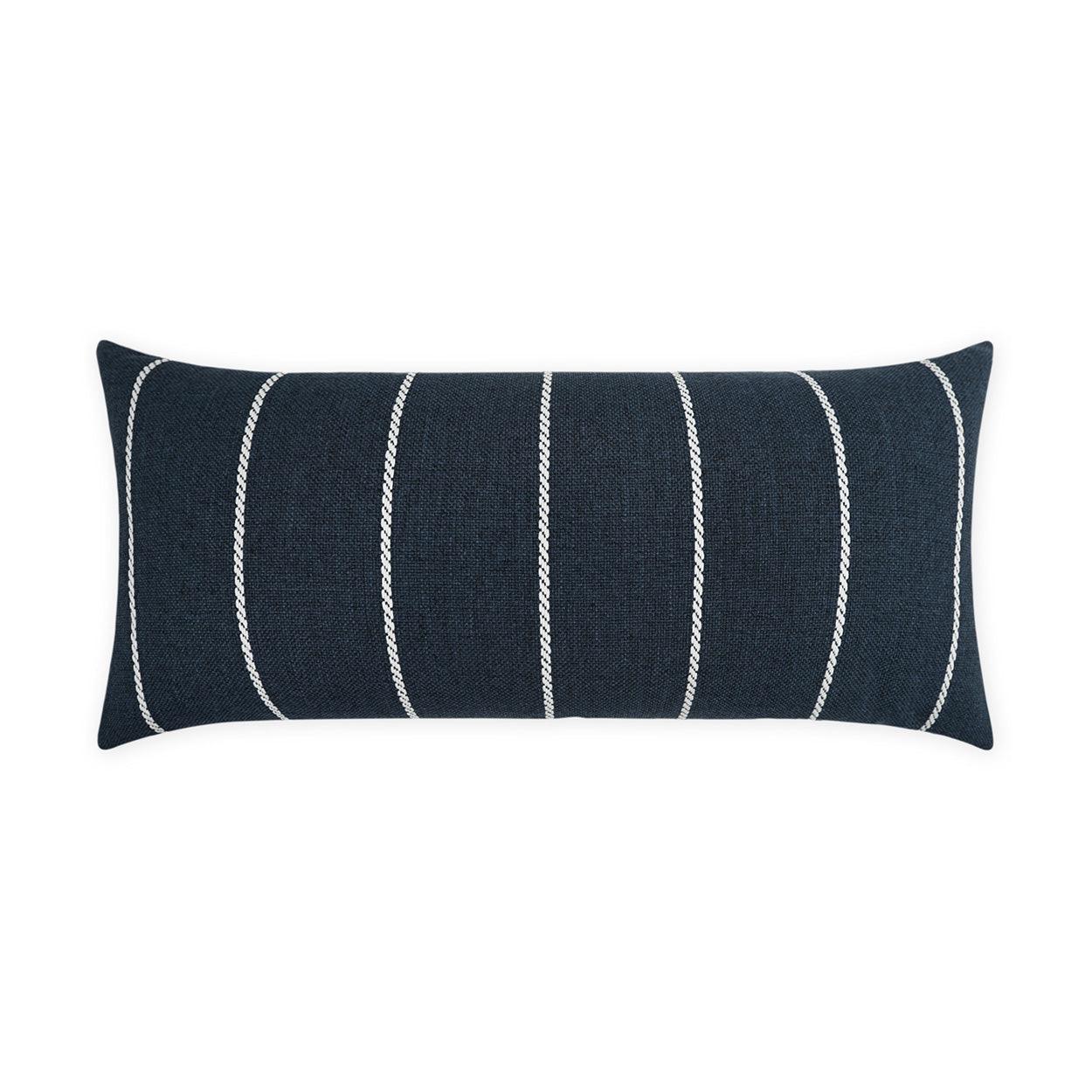 LOOMLAN Outdoor - Outdoor Pencil Lumbar Pillow - Indigo - Outdoor Pillows