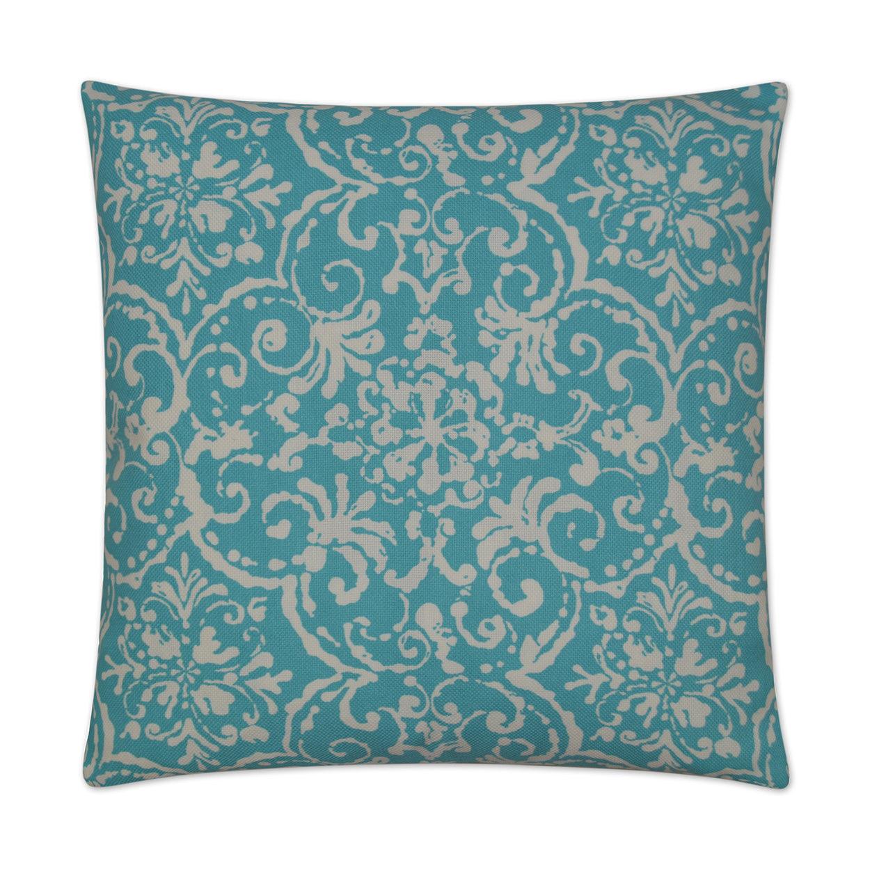 LOOMLAN Outdoor - Outdoor Print Affair Pillow - Turquoise - Outdoor Pillows