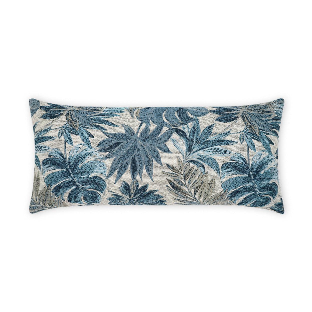 LOOMLAN Outdoor - Outdoor Rain Forest Lumbar Pillow - Blue - Outdoor Pillows