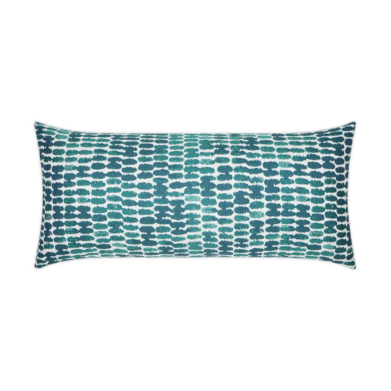 LOOMLAN Outdoor - Outdoor Reach Lumbar Pillow - Turquoise - Outdoor Pillows