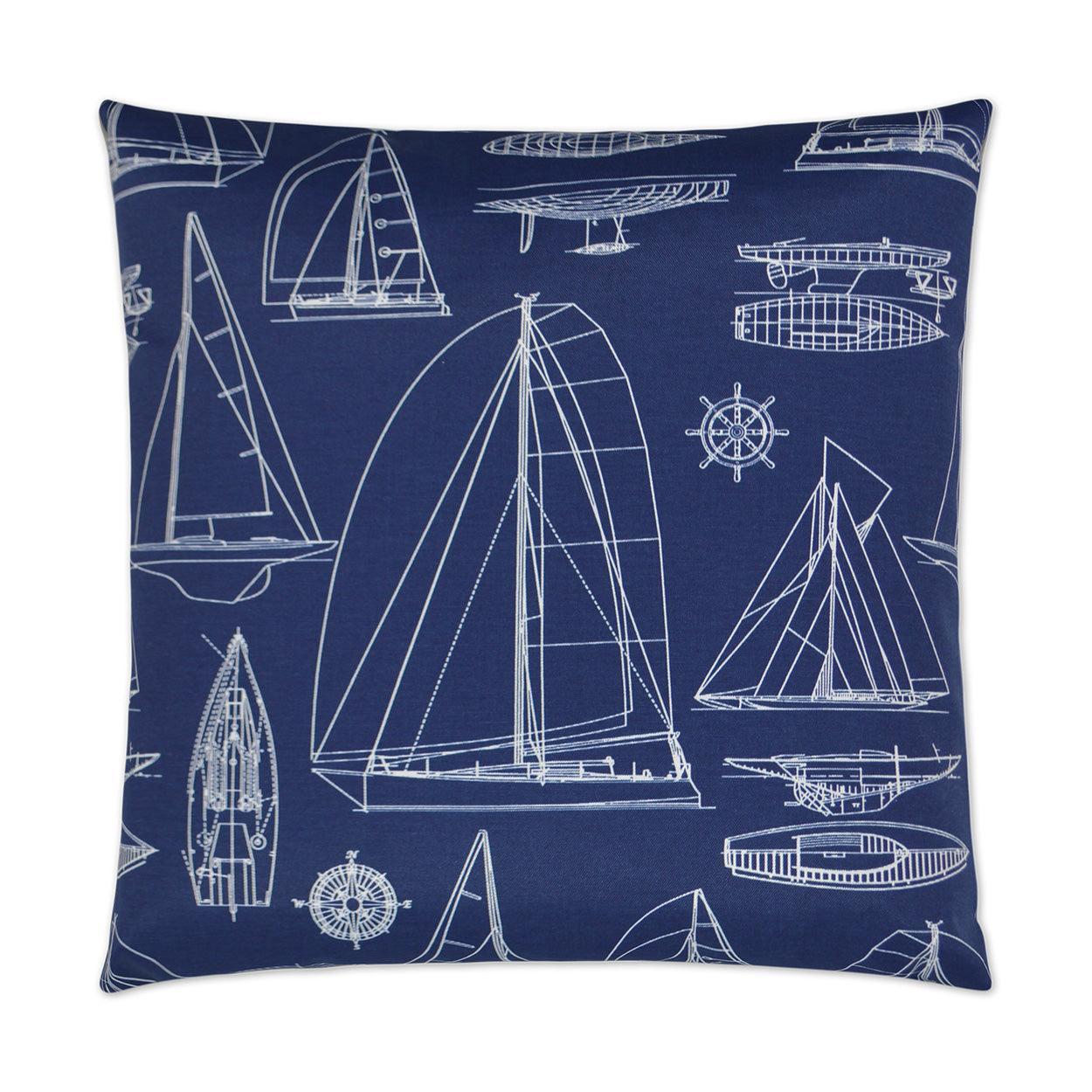 LOOMLAN Outdoor - Outdoor Sailing Pillow - Navy - Outdoor Pillows