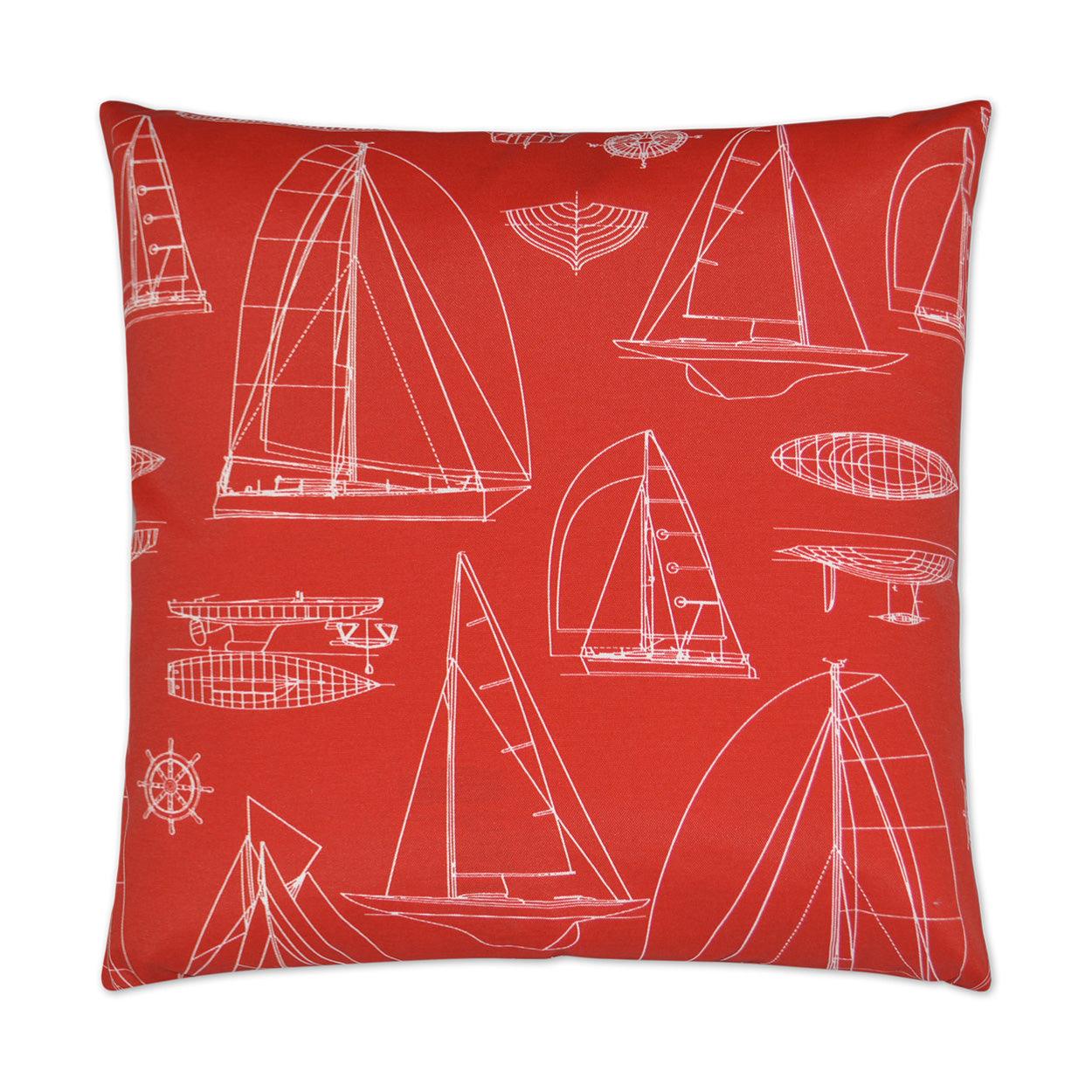 LOOMLAN Outdoor - Outdoor Sailing Pillow - Red - Outdoor Pillows