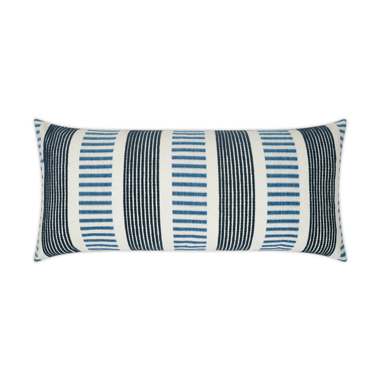 LOOMLAN Outdoor - Outdoor Sideline Lumbar Pillow - Indigo - Outdoor Pillows