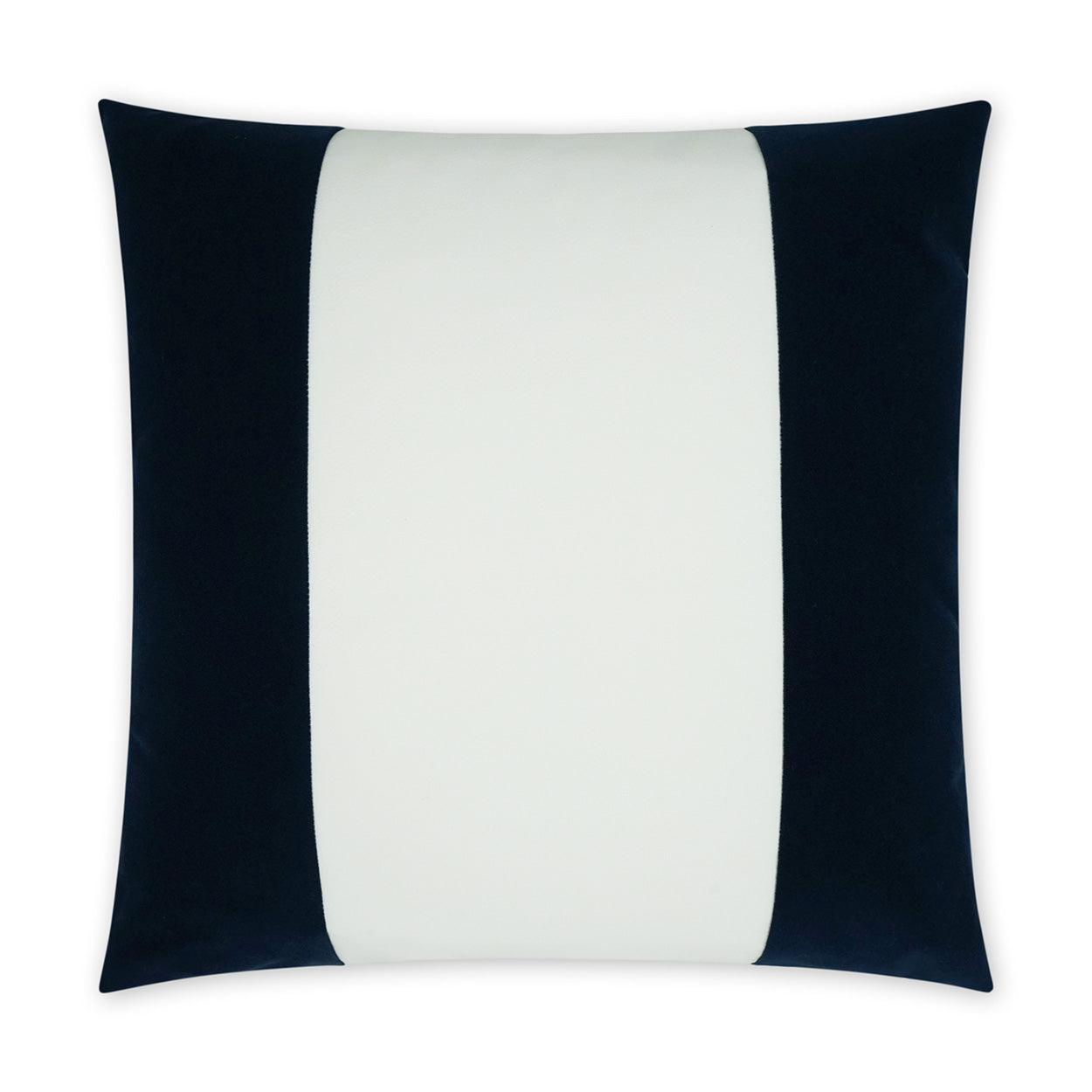 LOOMLAN Outdoor - Outdoor Sundance Band Pillow - Navy - Outdoor Pillows