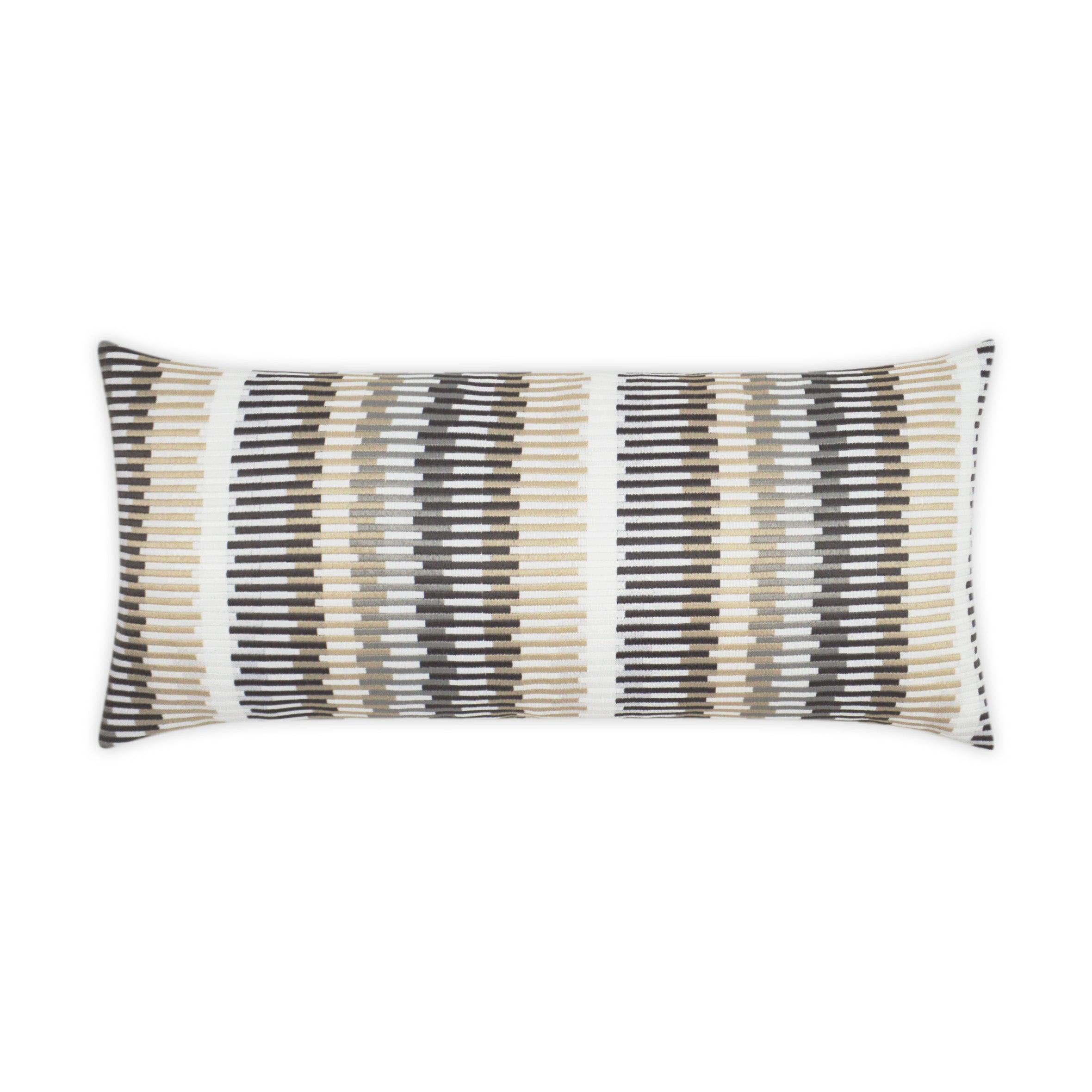 LOOMLAN Outdoor - Outdoor Sunfun Stripe Lumbar Pillow - Linen - Outdoor Pillows