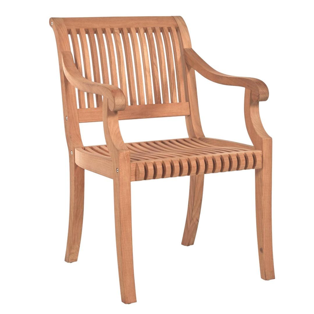 LOOMLAN Outdoor - Palm Teak Outdoor Dining Armchair - Outdoor Dining Chairs