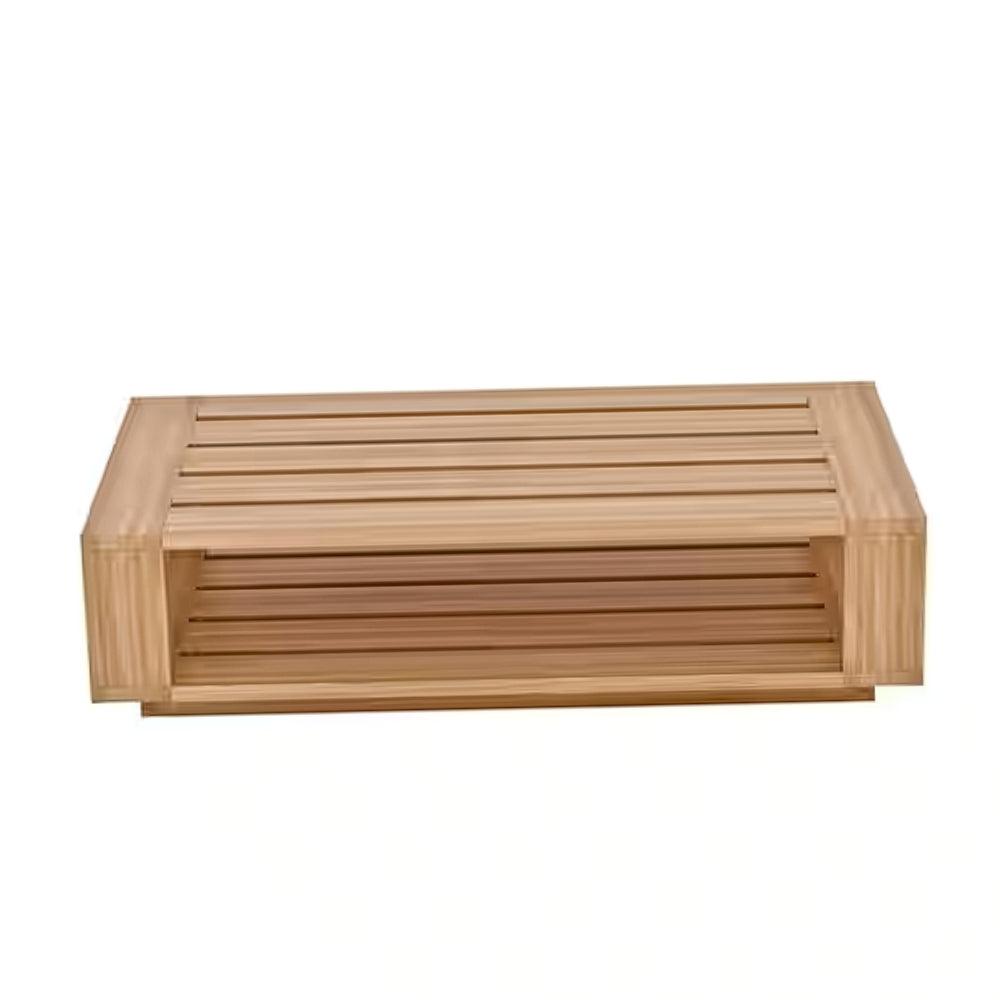 LOOMLAN Outdoor - Qube Rectangular Teak Outdoor Coffee Table - Outdoor Coffee Tables