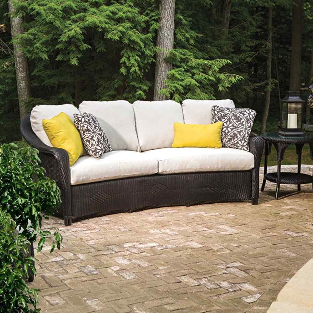 LOOMLAN Outdoor - Reflections Crescent Sofa All Weather Wicker Sunbrella Cushions - Outdoor Sofas &amp; Loveseats