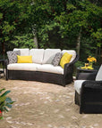 LOOMLAN Outdoor - Reflections Crescent Sofa All Weather Wicker Sunbrella Cushions - Outdoor Sofas & Loveseats