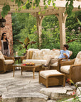 LOOMLAN Outdoor - Reflections Wicker Crescent Sofa 7PC Lounge Set With Chairs and Tables - Outdoor Lounge Sets