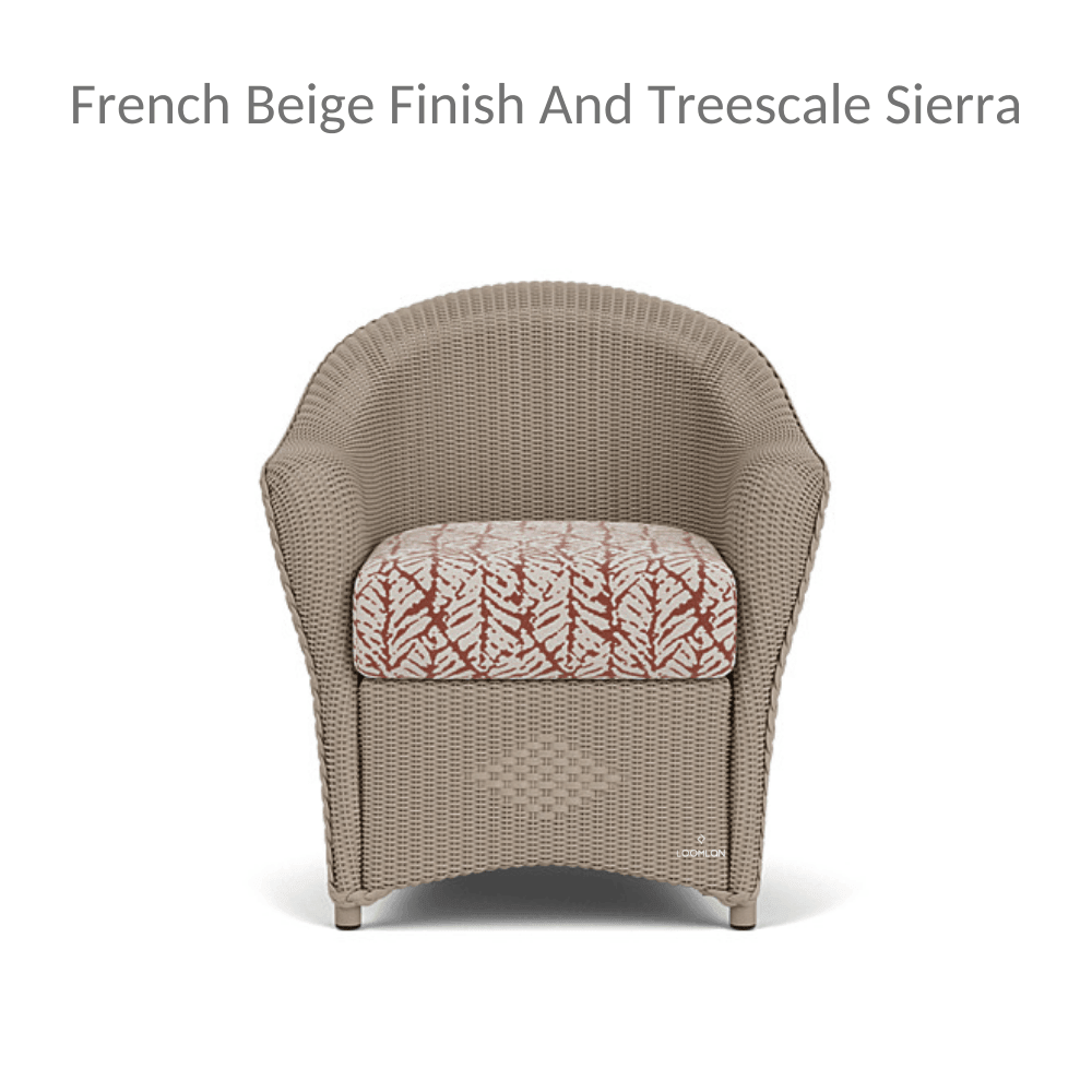 LOOMLAN Outdoor - Reflections Wicker Dining Chair With Sunbrella Cushion Lloyd Flanders - Outdoor Dining Chairs