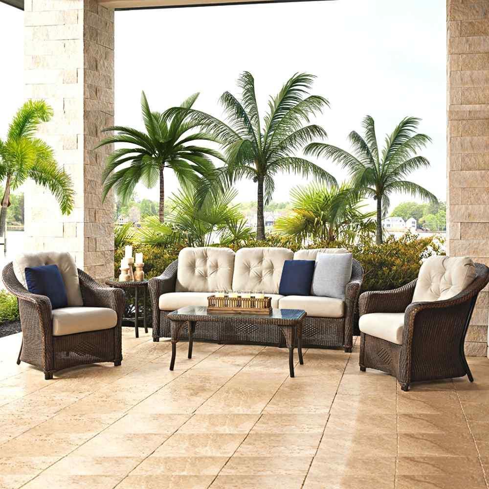 LOOMLAN Outdoor - Reflections Wicker Lounge Chair With Sunbrella Cushions Lloyd Flanders - Outdoor Lounge Chairs