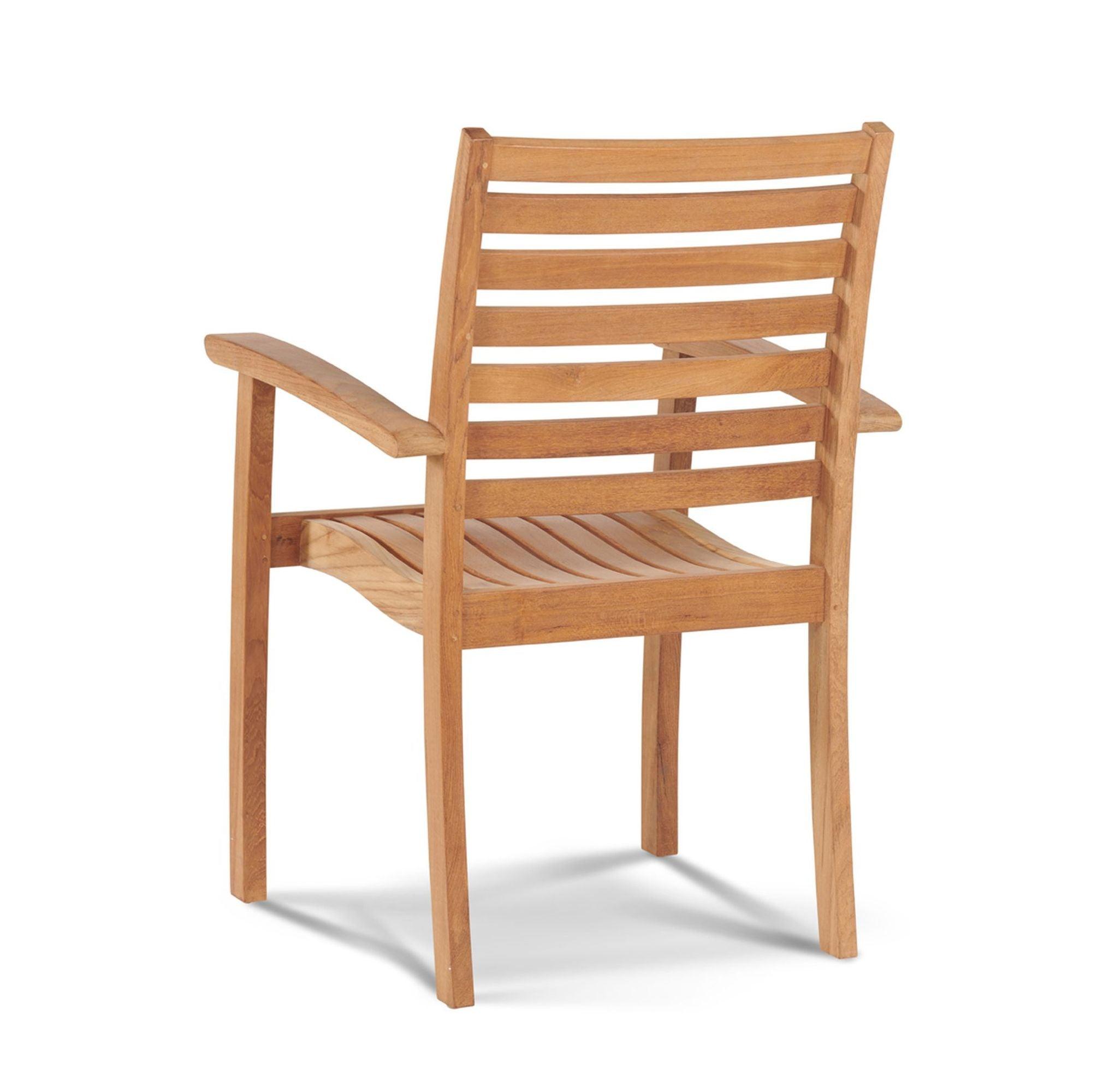 LOOMLAN Outdoor - Royal Teak Outdoor Stacking Armchair (Set of 4) - Outdoor Dining Chairs