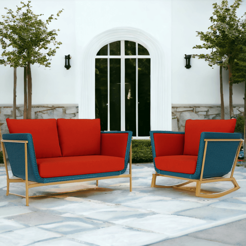 LOOMLAN Outdoor - Solstice Outdoor Wicker Loveseat Deep Seating Patio Furniture - Outdoor Sofas &amp; Loveseats