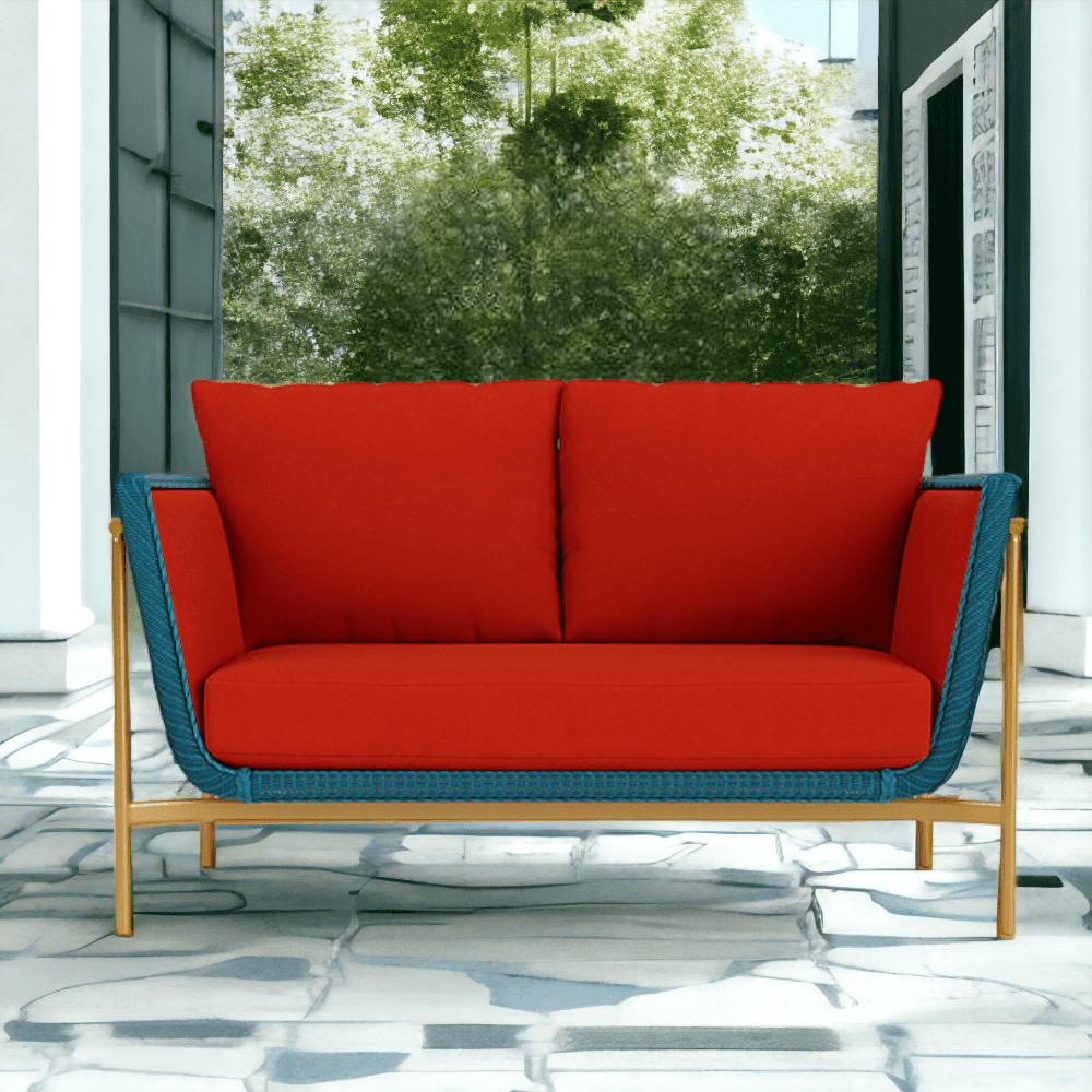 LOOMLAN Outdoor - Solstice Outdoor Wicker Loveseat Deep Seating Patio Furniture - Outdoor Sofas &amp; Loveseats