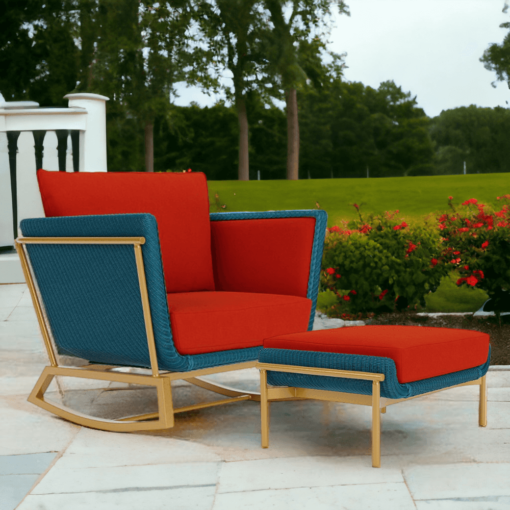 LOOMLAN Outdoor - Solstice Outdoor Wicker Ottoman Patio Furniture Lloyd Flanders - Outdoor Ottomans