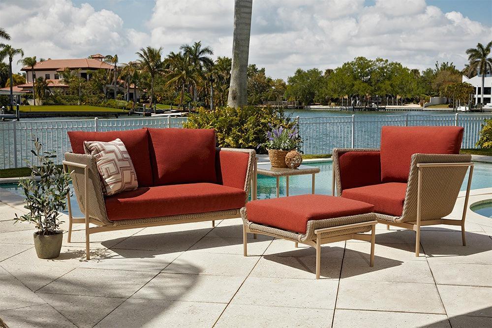 LOOMLAN Outdoor - Solstice Outdoor Wicker Ottoman Patio Furniture Lloyd Flanders - Outdoor Ottomans