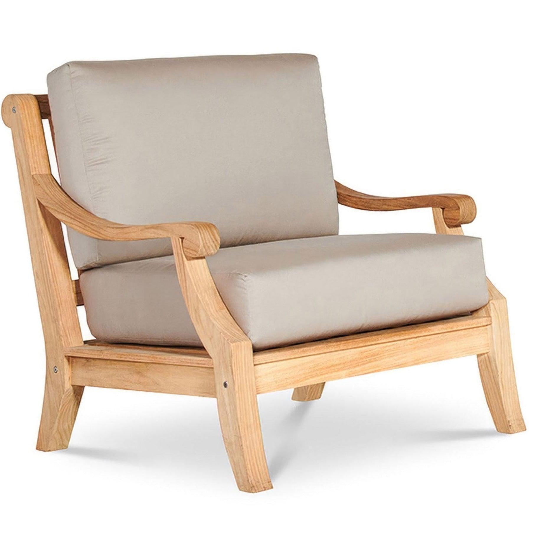 LOOMLAN Outdoor - Sonoma Teak Deep Seating Outdoor Club Chair with Sunbrella Cushion - Outdoor Lounge Chairs