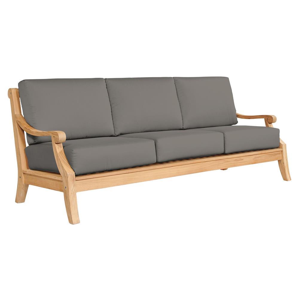 LOOMLAN Outdoor - Sonoma Teak Deep Seating Outdoor Sofa with Sunbrella Cushions - Outdoor Sofas &amp; Loveseats