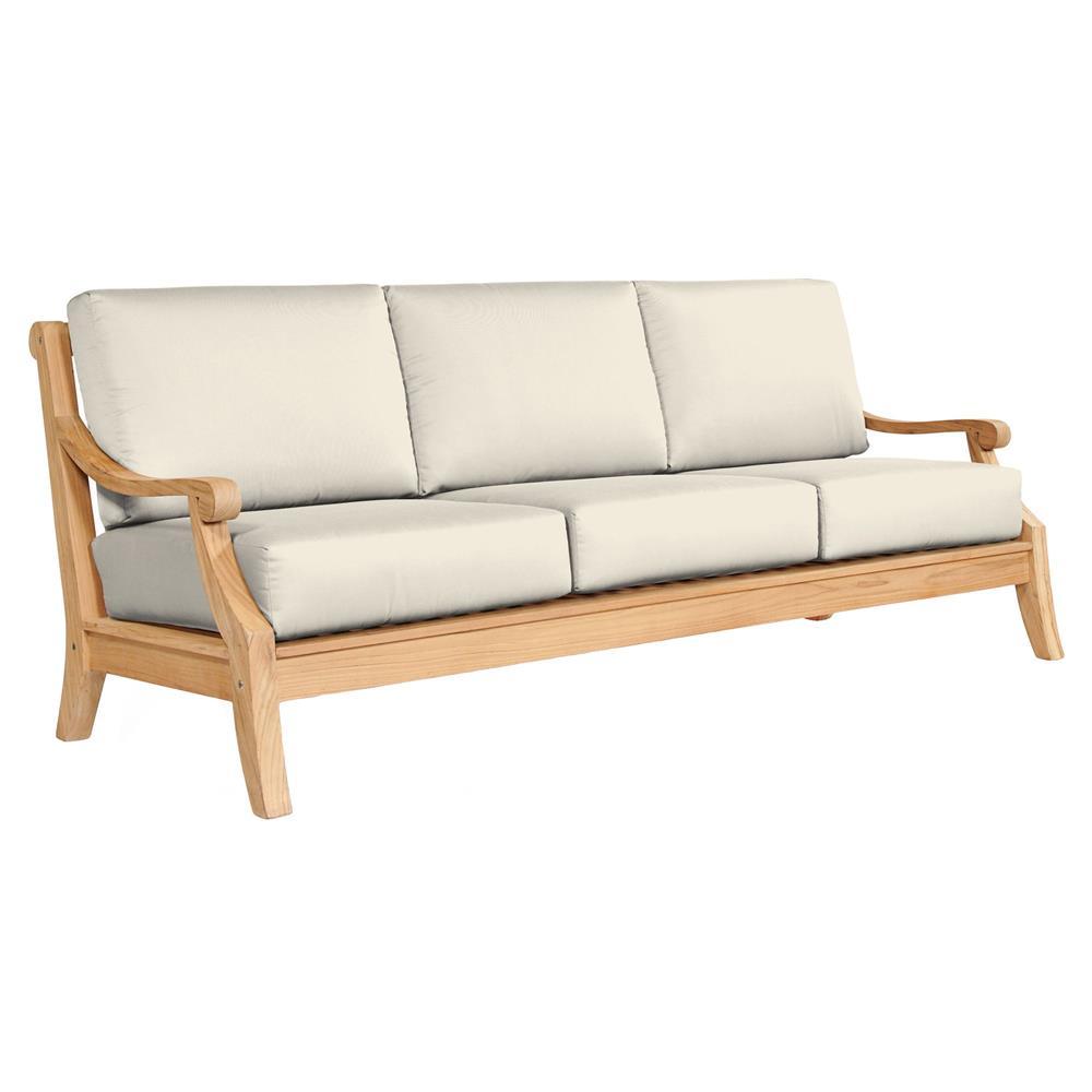 LOOMLAN Outdoor - Sonoma Teak Deep Seating Outdoor Sofa with Sunbrella Cushions - Outdoor Sofas &amp; Loveseats