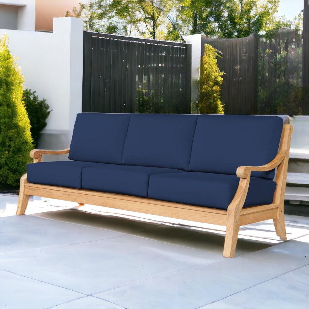 LOOMLAN Outdoor - Sonoma Teak Deep Seating Outdoor Sofa with Sunbrella Cushions - Outdoor Sofas &amp; Loveseats