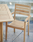 LOOMLAN Outdoor - Venice Teak Outdoor Stacking Armchair (Set of 4) - Outdoor Dining Chairs
