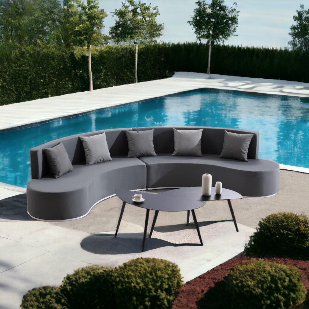 LOOMLAN Outdoor - Wave 3-Piece Sectional Set All Weather Outdoor Furniture - Outdoor Lounge Sets
