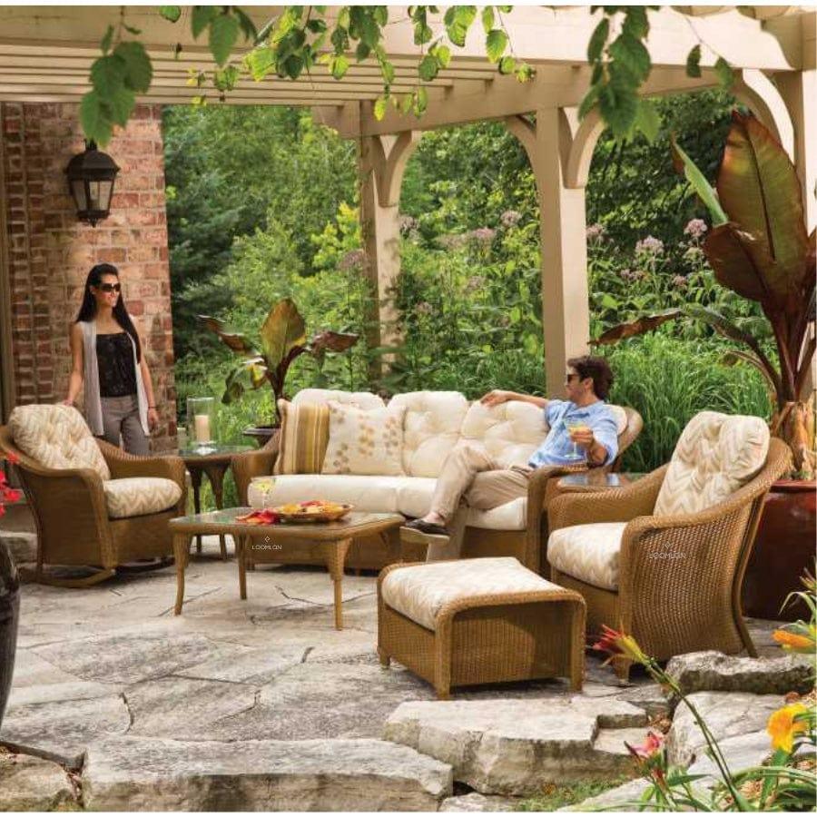 LOOMLAN Outdoor - Weekend Retreat Ottoman All Weather Wicker Lloyd Flanders - Outdoor Ottomans