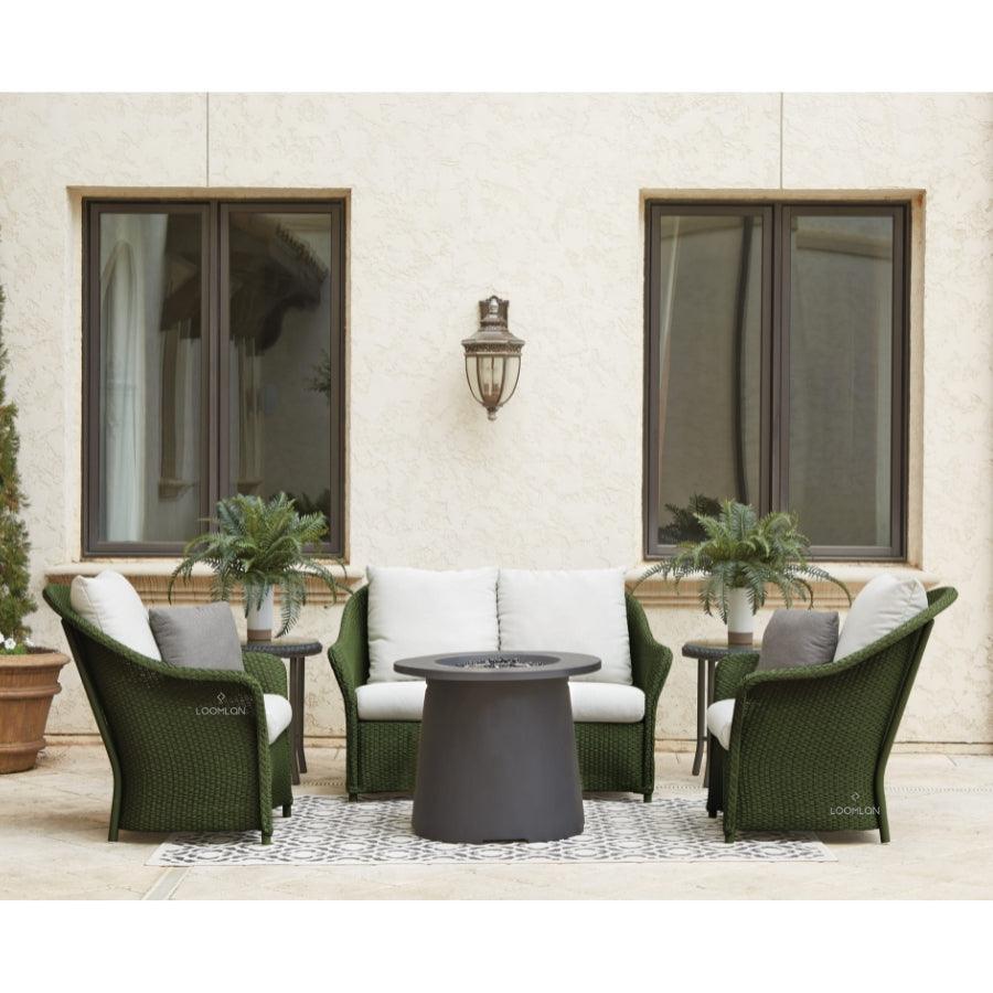 LOOMLAN Outdoor - Weekend Retreat Ottoman All Weather Wicker Lloyd Flanders - Outdoor Ottomans