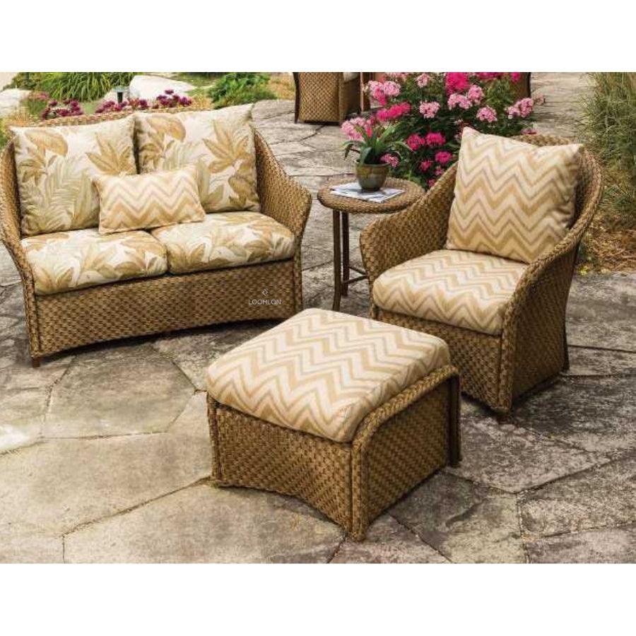 LOOMLAN Outdoor - Weekend Retreat Ottoman All Weather Wicker Lloyd Flanders - Outdoor Ottomans