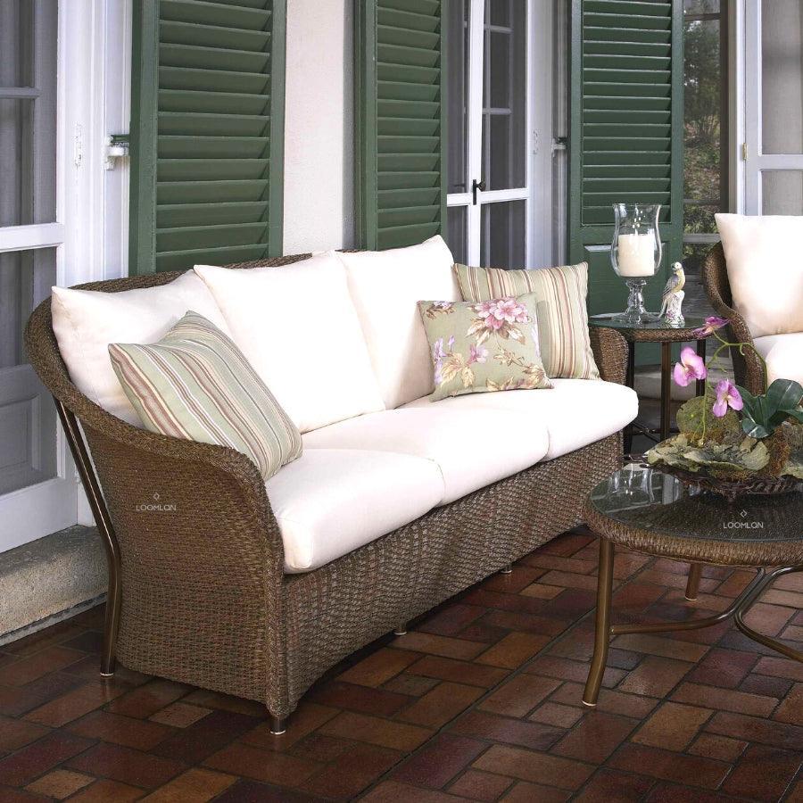 LOOMLAN Outdoor - Weekend Retreat Outdoor Loveseat All Weather Wicker Lloyd Flanders - Outdoor Sofas &amp; Loveseats