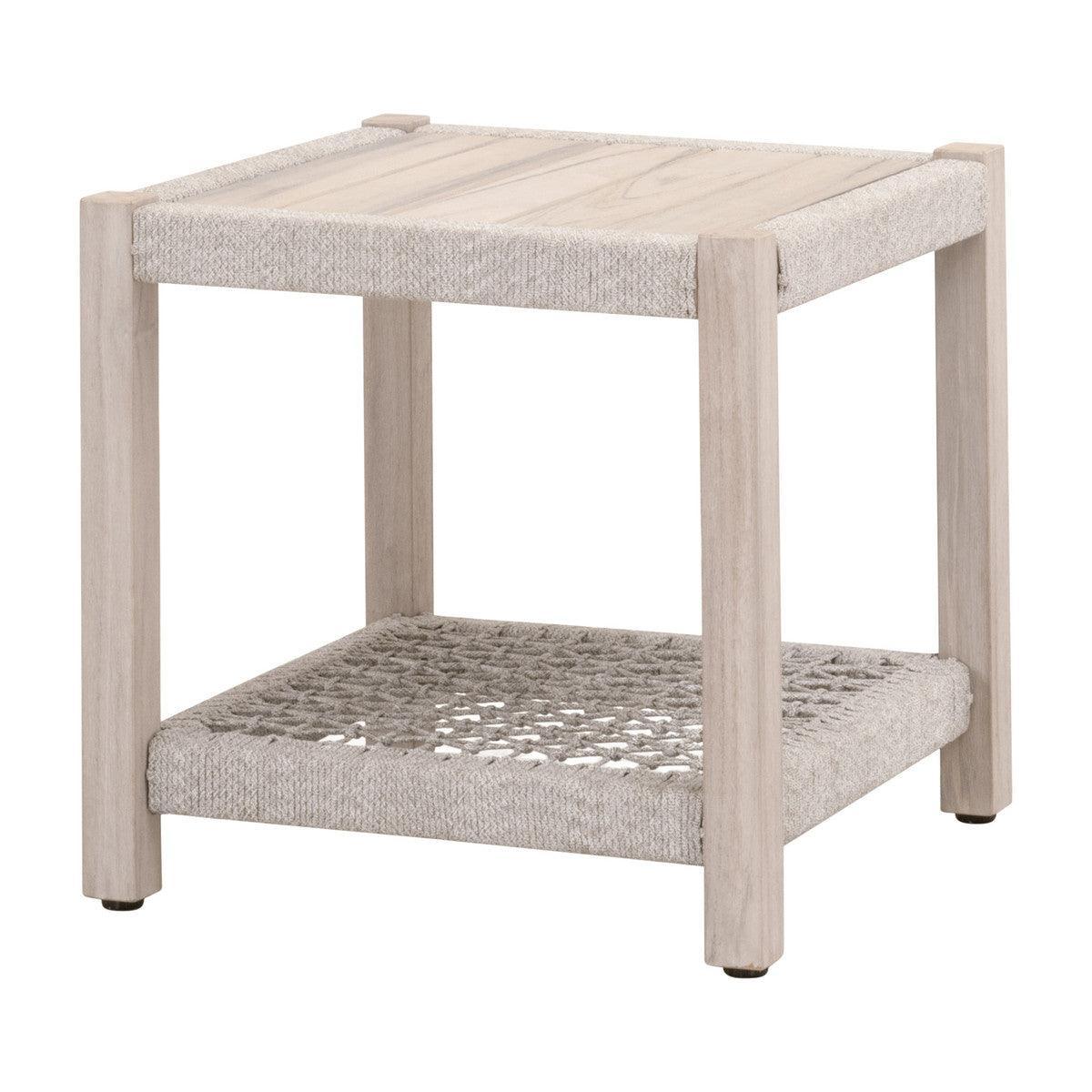 LOOMLAN Outdoor - Wrap Outdoor Side Table With Storage Shelf - Outdoor Side Tables