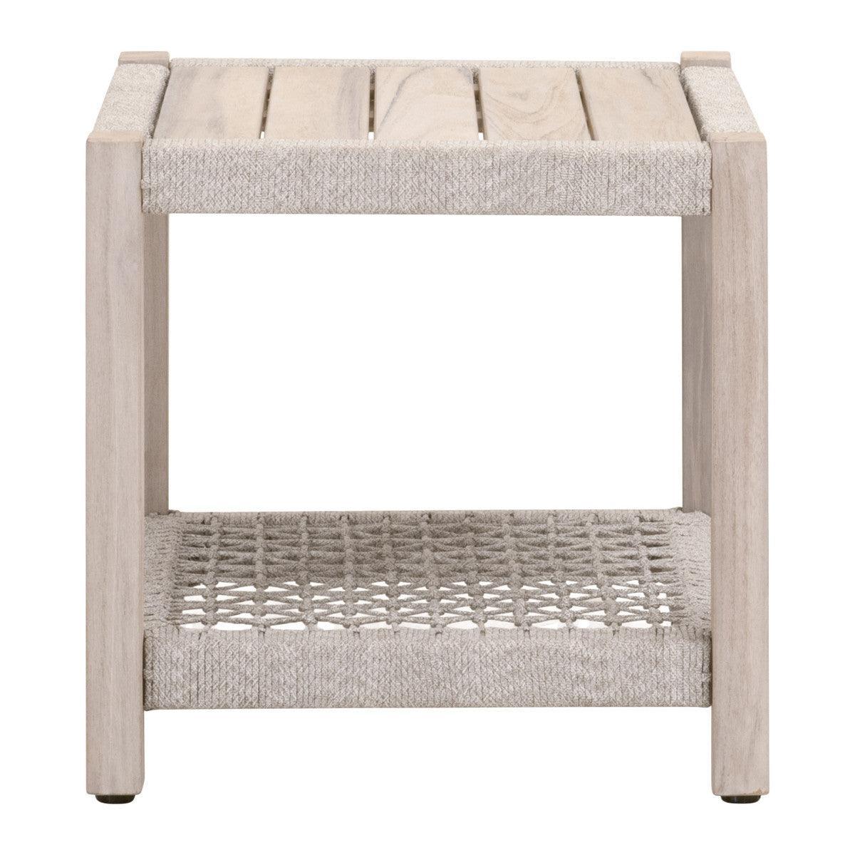 LOOMLAN Outdoor - Wrap Outdoor Side Table With Storage Shelf - Outdoor Side Tables